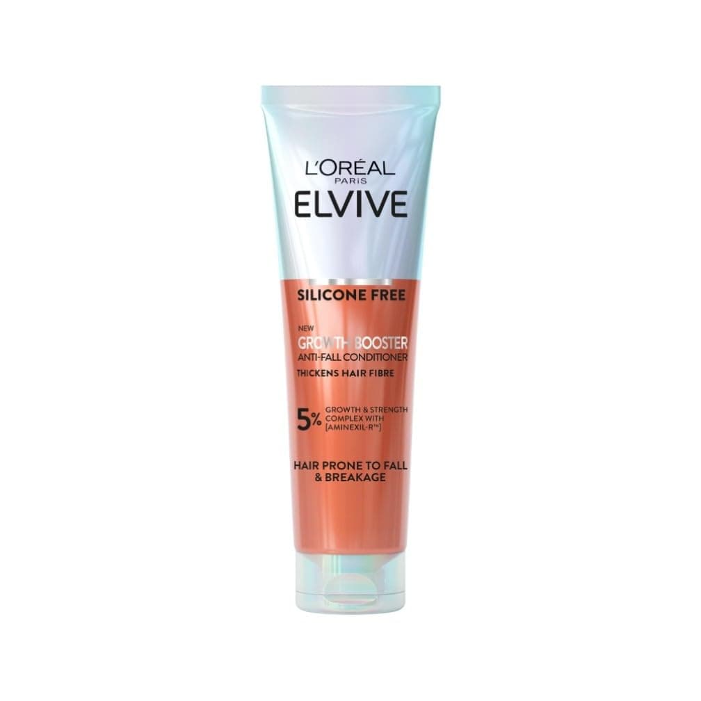 L'Oreal Paris Elvive Growth Booster Conditioner, Anti Hair Loss and Hair Thickening, with Aminexil, Nianimacide and Ginger Extract, Reduces Hair Loss, 150ml
