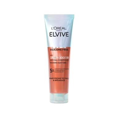 L'Oreal Paris Elvive Growth Booster Conditioner, Anti Hair Loss and Hair Thickening, with Aminexil, Nianimacide and Ginger Extract, Reduces Hair Loss, 150ml view 1