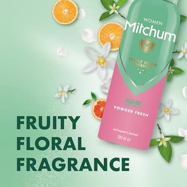 Mitchum Women Triple Odor Defense 48HR Protection Deodorant Spray & Antiperspirant (200ml), Powder Fresh, Pack of 6 view 3