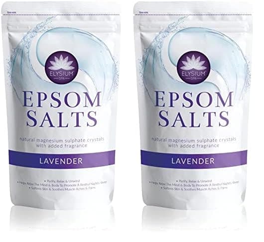 Elysium Spa Natural Lavender Epsom Salts 1Kg (Pack of 2)