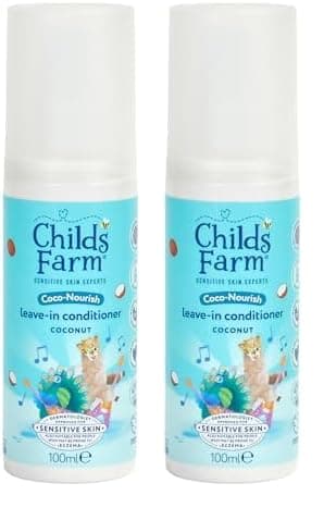 Childs Farm Coco-Nourish Leave-in Conditioner Hair Spray, Define Curls, Smooth, Styling Protector, Coconut, Kids, 100ml (Pack of 2)