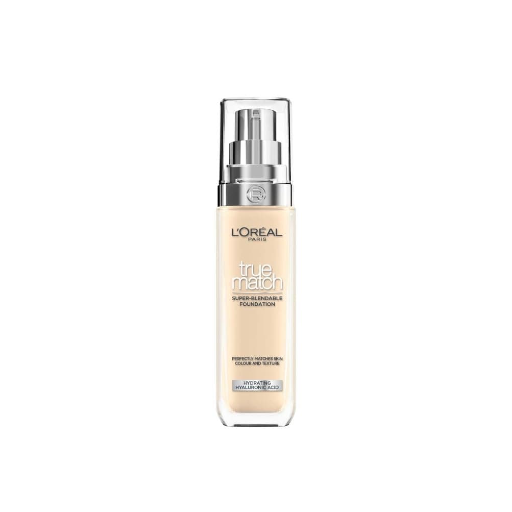 L'Oréal Paris Foundation for Face, Skincare Infused with Hyaluronic Acid, True Match Hydrating Liquid Foundation for All Skin Tones, SPF 16, 1.5N Linen, 30 ml