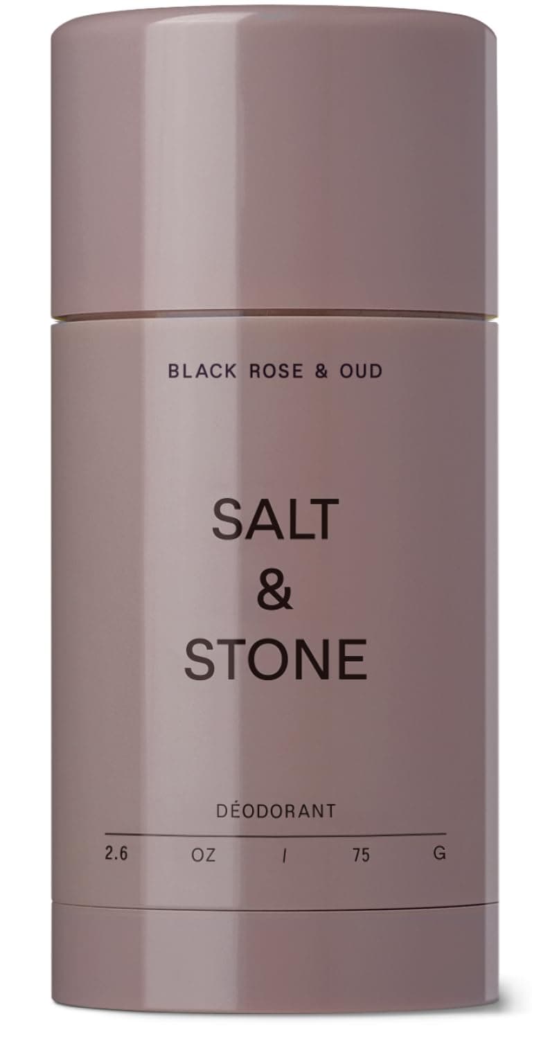 Salt & Stone Aluminum Free Deodorant | Extra Strength 48 Hour Protection for Women & Men | Made with Seaweed Extracts, Niacinamide & Prebiotics | Black Rose & Oud