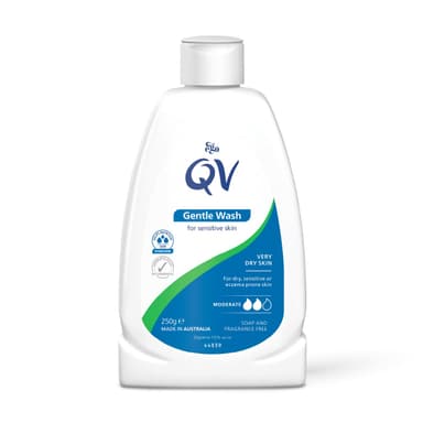 QV Gentle Wash (250g) for Dry, Sensitive Skin, pH Balanced, Unscented, Soap Free Body Wash, Moisturising Soap alternative that lathers for Dry Skin, Eczema, Psoriasis, Dermatitis view 1