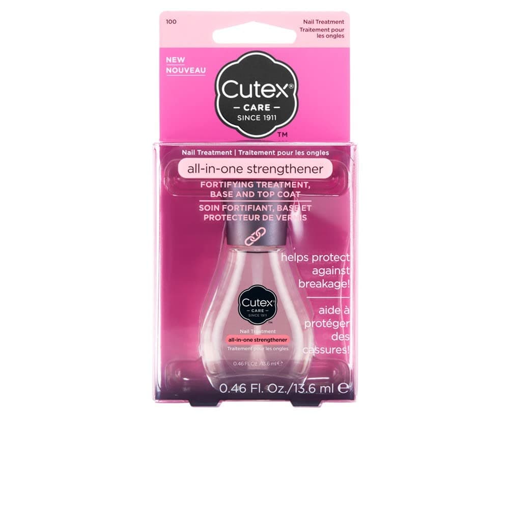 Revlon Cutex All-In-One Nail Strengthener Treatment, Base & Top Coat (13.6ml) for Weak & Damaged Nails, Chip Resistant, Dermatologist Tested
