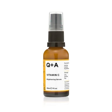 Q+A Vitamin C Brightening Face Serum (30ml), Vitamin C Serum for Face with Hyaluronic Acid, Hydrating and Anti-Ageing, Fragrance Free Skincare, Brightens Skin and Evens Out Skin Tone view 1