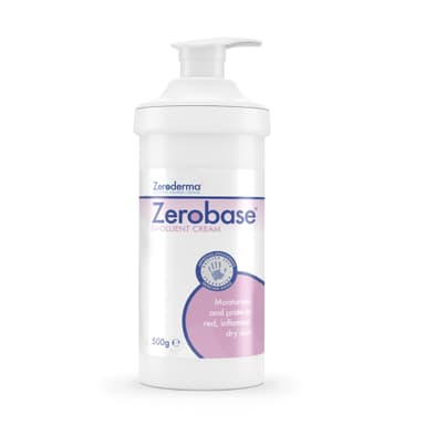 Zeroderma Zerobase Emollient Cream 2-in-1 Moisturiser & Soap Substitute, for Dry & Eczema-Prone Skin, Restores Skin Barrier, 21 percent w/w Paraffins, 500g view 1