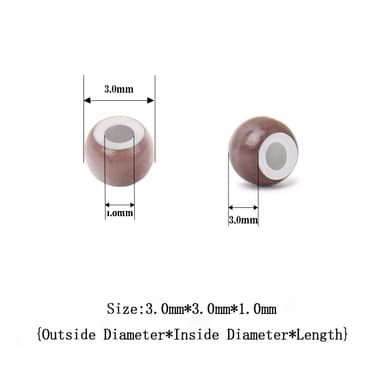 Vlasy Silicone Lined Nano Rings Beads for Nano Tip Hair Extensions Micro Nano Beads (400pcs, Medium Brown) view 2