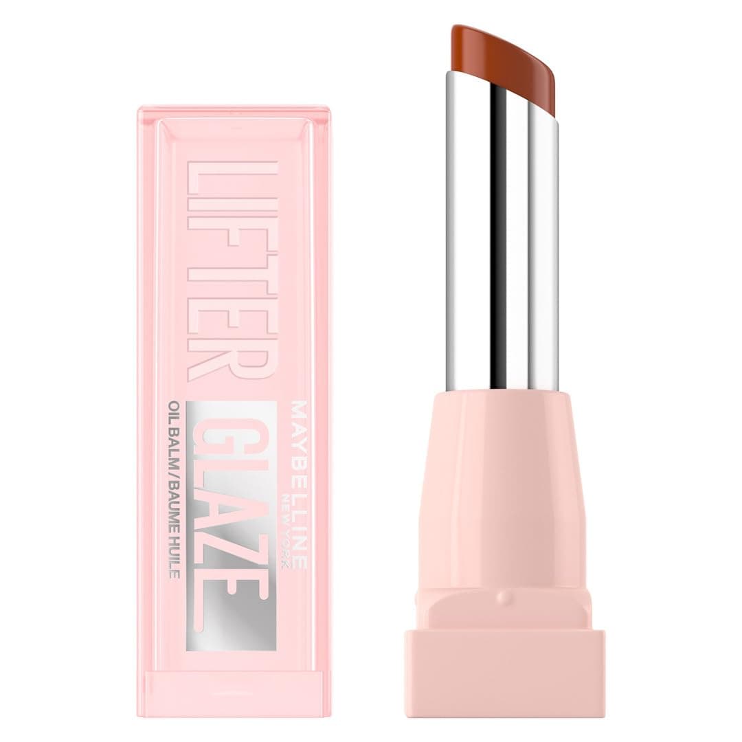Maybelline New York Lifter Glaze Lip Oil Balm, Up to 24HR Hydration, Plumping for Fuller Lips, Hyaluronic Acid & Acerola Cherry Extract for Ultra-Comfortable Shine, Shade: Latte Crush