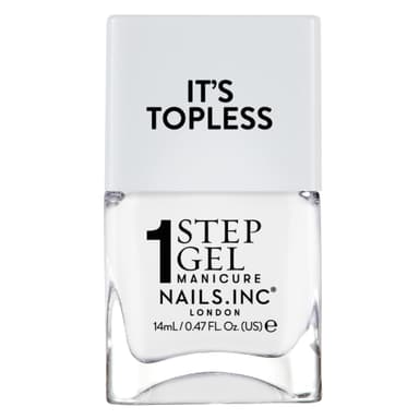 Nails Inc It's Topless Gel-Like Nail Polish, 4-in-1 Base Coat, Treatment, Colour & Top Coat, Long Lasting, Strong, Chip Free Nails, Glossy Salon Quality Manicure, Air Dry Nail Polish, Reese, 14 ML view 1