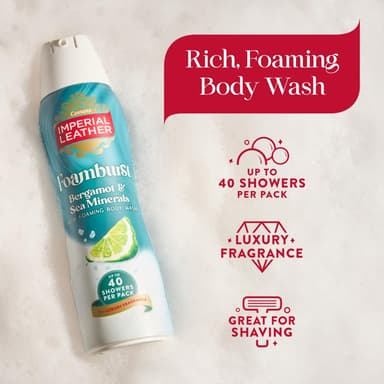 Imperial Leather Bergamot & Sea Minerals Foamburst Gel to Foam Body Wash Shower Gel, Rich Foaming Body Wash with Luxury Fragrance, Vegan & Cruelty Free (6 x 200ml) view 3