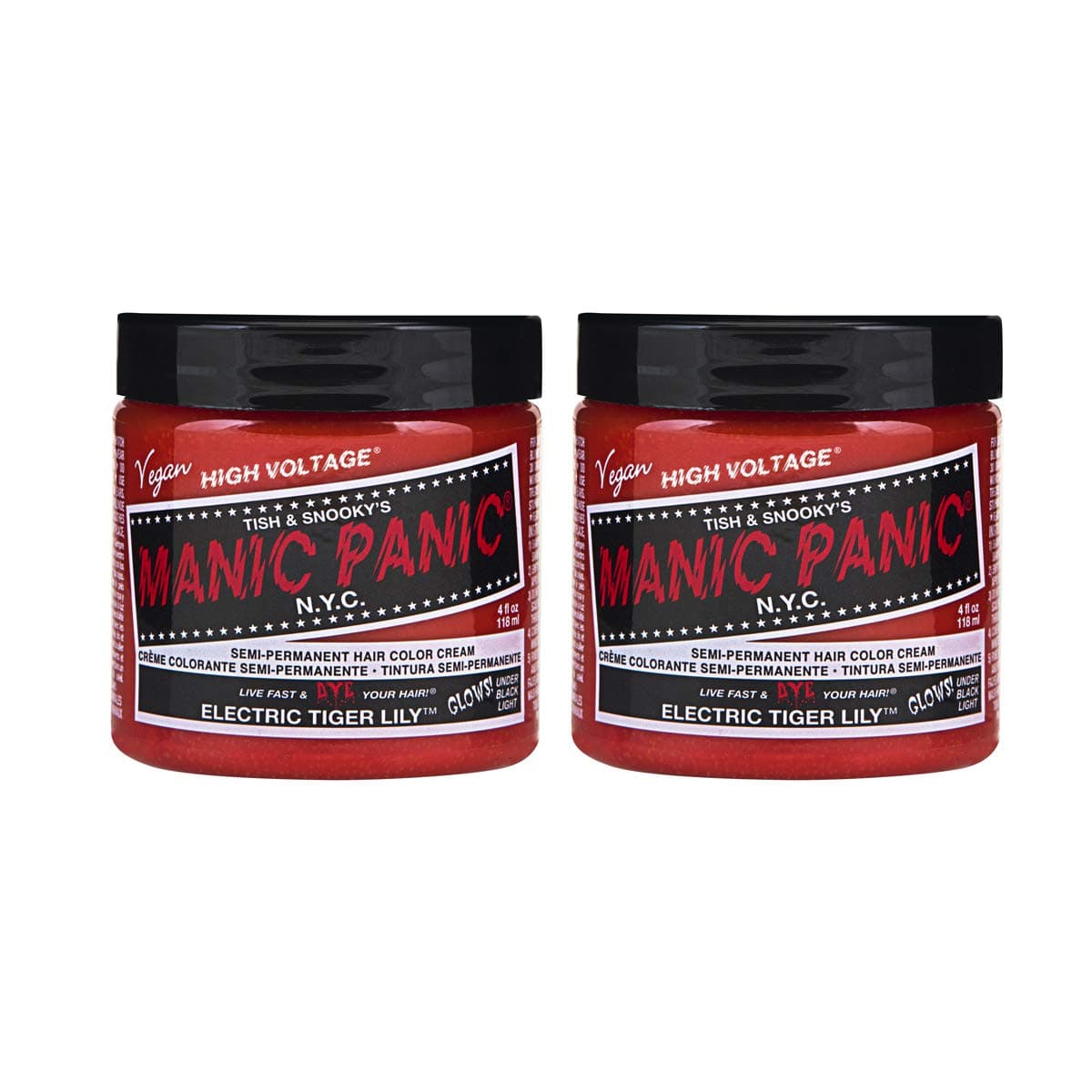 Manic Panic High Voltage® Classic Cream Formula Colour Hair Dye 118ml (Electric Tiger Lily™) - 2 PACK