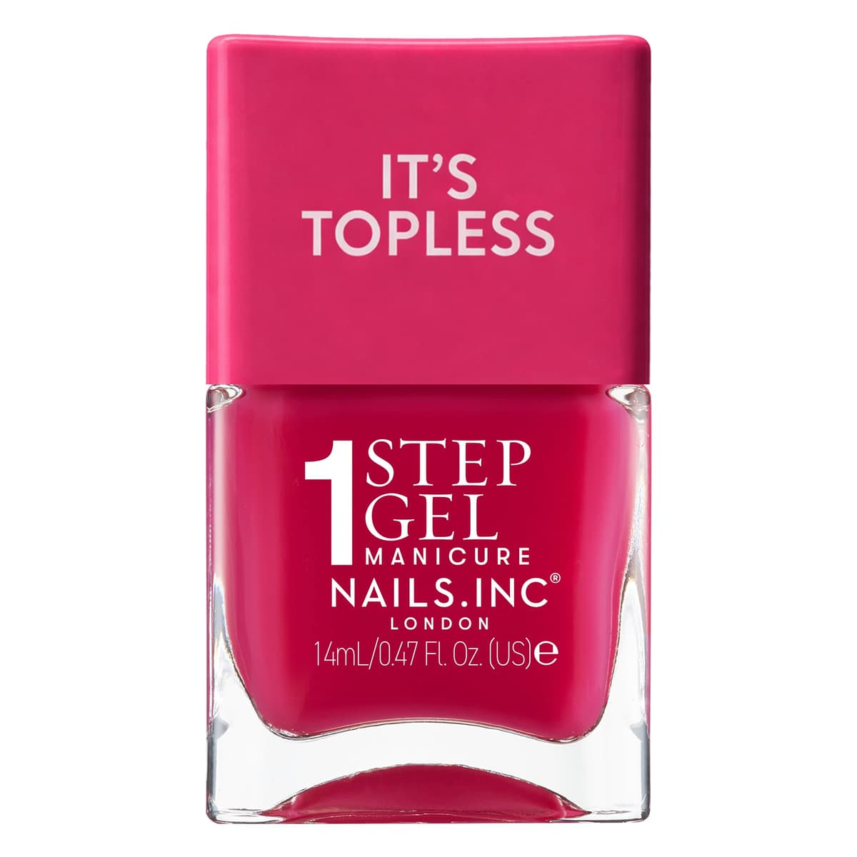 Nails.INC It's Topless Gel-Like Nail Polish, 4-in-1 Base Coat, Treatment, Colour & Top Coat, Long Lasting, Strong, Chip Free Nails, Glossy Salon Quality Manicure, Air Dry Nail Polish, Gracie, 14 ML