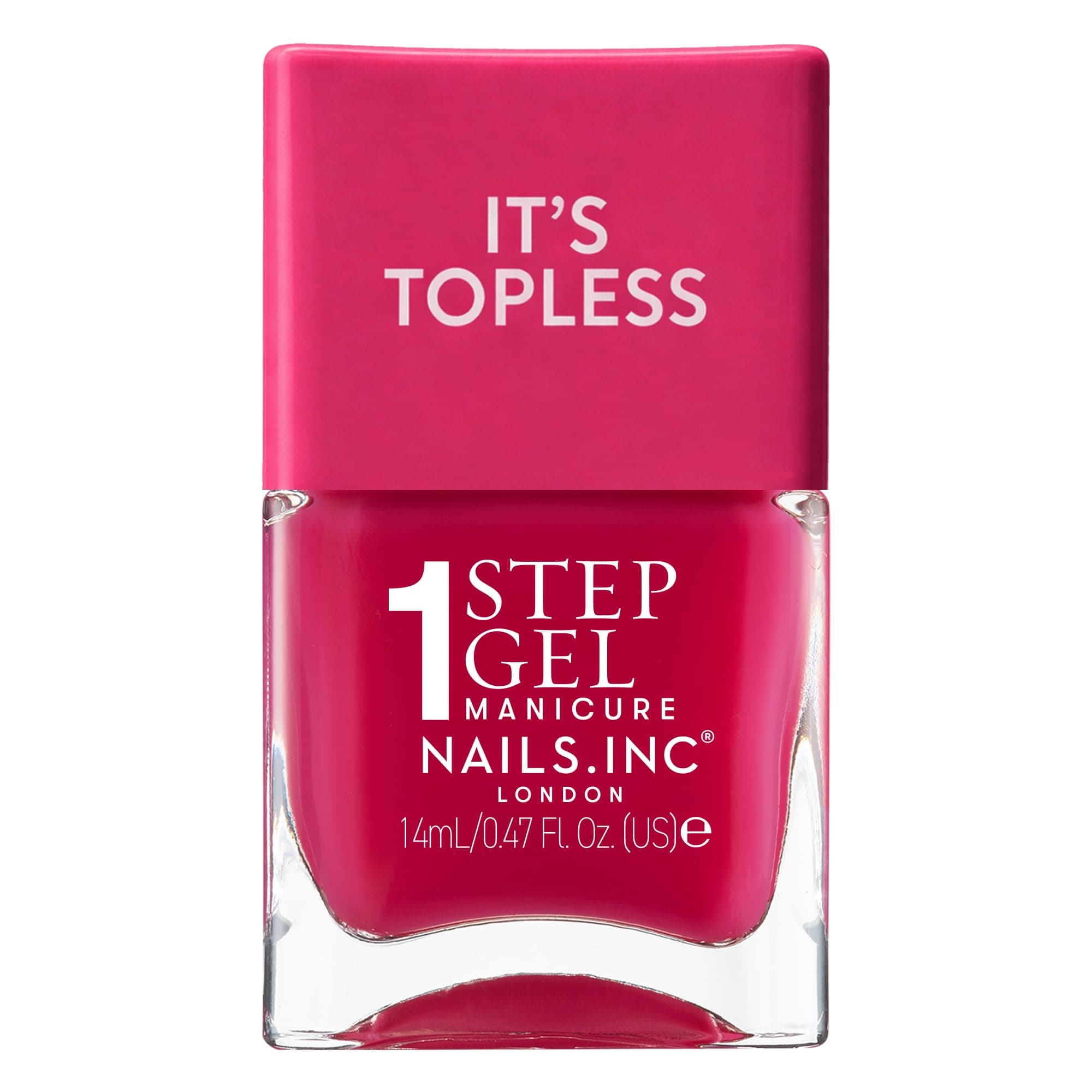 Nails.INC It's Topless Gel-Like Nail Polish, 4-in-1 Base Coat, Treatment, Colour & Top Coat, Long Lasting, Strong, Chip Free Nails, Glossy Salon Quality Manicure, Air Dry Nail Polish, Gracie, 14 ML