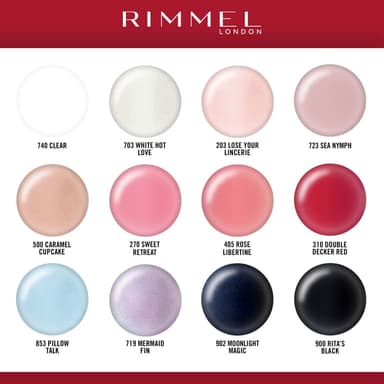 RIMMEL LONDON - 60 Seconds Super Shine Nail Polish Set - Super Glossy, Ultra Shiny Finish - Precise One Stroke Application - Up To 10 Days Wear - High Impact Colour - 12 Assorted Shades view 3