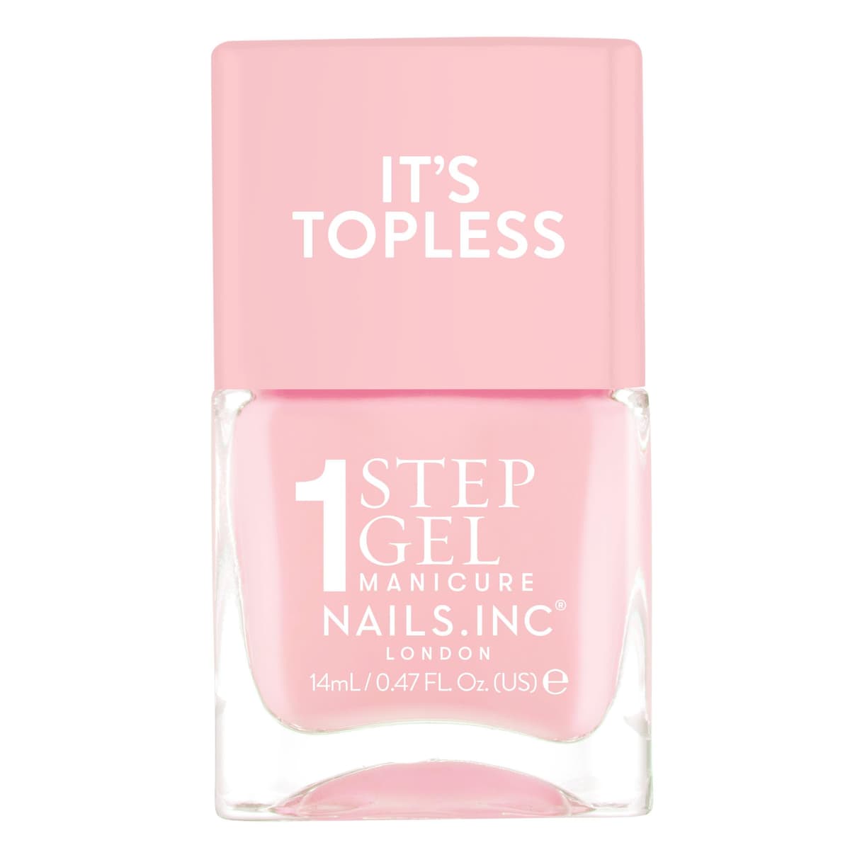 Nails Inc It's Topless Gel-Like Nail Polish, 4-in-1 Base Coat, Treatment, Colour & Top Coat, Long Lasting, Strong, Chip Free Nails, Glossy Salon Quality Manicure, Air Dry Nail Polish, Sabrina, 14 ML