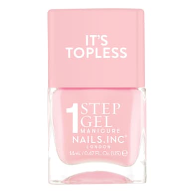 Nails Inc It's Topless Gel-Like Nail Polish, 4-in-1 Base Coat, Treatment, Colour & Top Coat, Long Lasting, Strong, Chip Free Nails, Glossy Salon Quality Manicure, Air Dry Nail Polish, Sabrina, 14 ML view 1