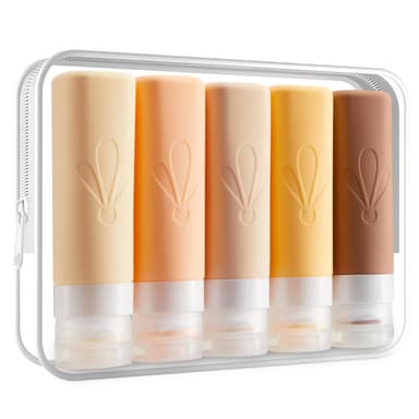 INSFIT Travel Bottles for Toiletries, CAA Approved 90ml Travel Size Toiletries, BPA Free Leak Proof Silicone Containers, Holiday Essentials for Women Travel Essentials for Shampoo with Toiletry Bag view 1