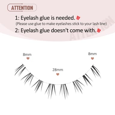 Onlyall Bottom Lashes Under Eyelashes False Natural Anime Lower Fake Eyelash Reusable 7 Pairs R9 view 2
