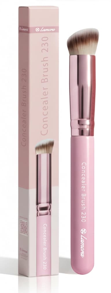 LAMORA Concealer Makeup Brush Under Eye - Angled Flat Top Kabuki Nose Contour Brush - Ideal for Concealing Blending Setting Buffing with Powder Liquid Cream Cosmetic - Small Makeup Foundation Brush view 1
