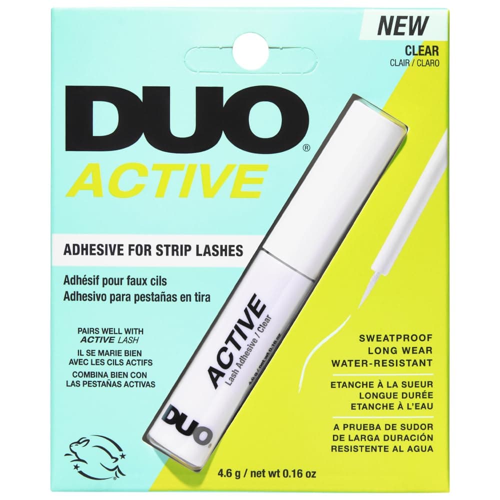 Duo Active Brush on Lash Glue, Striplash Adhesive, Rapid Dry, Dries Clear, False Eyelash Glue, 4.6 g, (Pack of 1)
