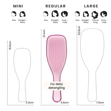 Tangle Teezer | The Wet Detangler Hairbrush for Wet & Dry Hair | For All Hair Types | Eliminates Knots & Reduces Breakage | Raspberry Rouge view 3