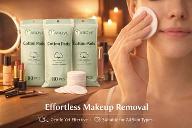 240-Pack Round Cotton Wool Pads – 100% Pure Cotton, Soft & Gentle Facial Pads for Daily Cleansing, Makeup Removal & Skincare – Suitable for All Skin Types view 3