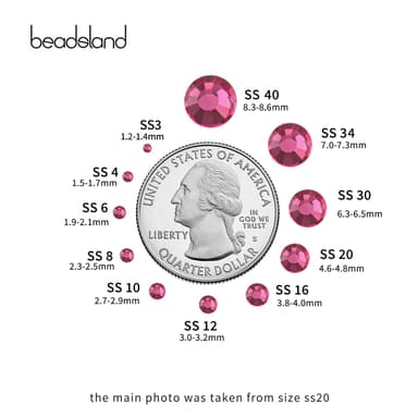 Beadsland 1440 PCS Flat Back Crystal Rhinestones Round Gems for Nail Art and Craft Glue Fix,Rose(SS3(1.2-1.4mm)) view 3
