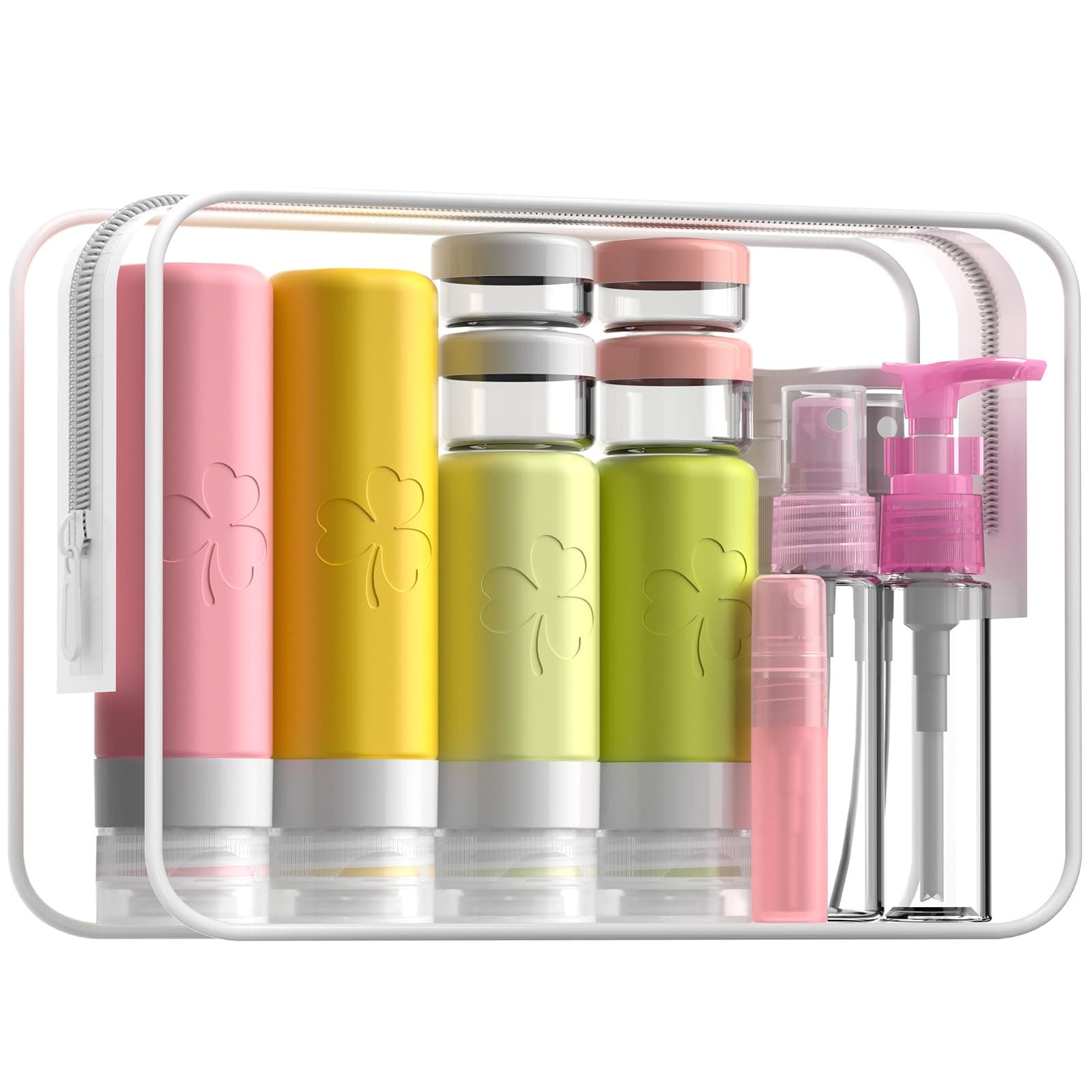 INSFIT 23 Pack Travel Bottles for Toiletries, TSA Approved Silicone Travel Size Toiletries with Toiletry Bag, BPA Free Leak Proof Refillable Travel Essentials for Shampoo Conditioner Lotion