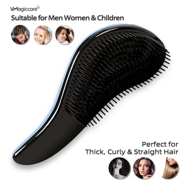 Detangling Brush - glide the Detangler Brush through Tangled hair - Best Comb for Women, Girls, Men & Boys - Use in Wet and Dry Hair (SkyBlue) view 4