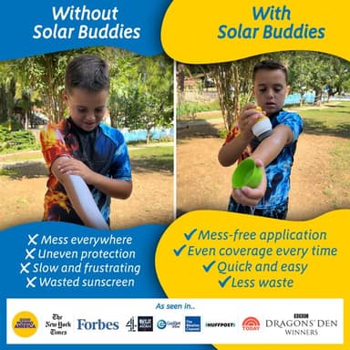 Solar Buddies Sunscreen Applicator - Galaxy Single - Refillable Roll on Sponge Sunscreen, Suncream & Lotion Applicator For Kids, Adults & Families - Holds 3.4fl oz, Perfect Size for Travel view 3