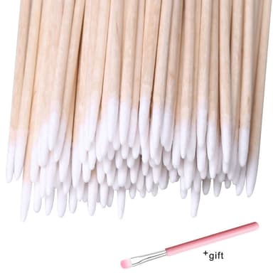 ZHIYE Cotton Buds, 1600 pcs Cotton Swab, for Eyebrow Tattoo Beauty Make-up Color Nail Seam Dedicated Dirty Picking, Wood Handle Small Pointed Tip Head view 2