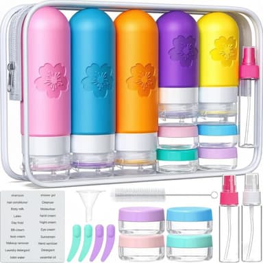 20 Pack Travel Bottles for Toiletries, CAA Approved Silicone Travel Size Toiletries, Travel Essentials Leak Proof Refillable Travel Containers view 1