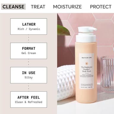 Naturium The Brightener Vitamin C Body Wash, Gentle Cleanser | 16.9 FL OZ / 500 ML view 2