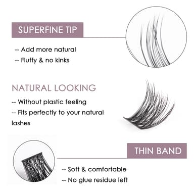 Ocean Pearl Cluster Lashes 144PCS Eyelashes 10-16mm Lash Clusters Natural Eyelash Extension Cluster Lashes Kit Individual Eyelash Lash Extensions Kit with Super Bond+Seal+Remover+Tweezer-DM01 view 4