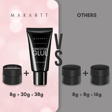 Makartt Rhinestone Glue Gel Kit, 30g & 8g Super Adhesive 3D Gel Nail Gems Glue for Rhinestones Crystal Stones Jewels view 3