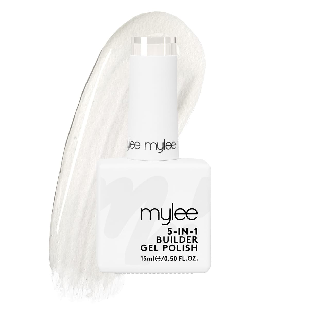 Mylee 5 in 1 Builder Base Strengthening Gel 15ml, UV/LED Nail Polish Coat for Hard Strong Nails Tips & Extensions, For Nail Art Decoration, Decals & Jewels, Professional Manicure Repair (Clear)