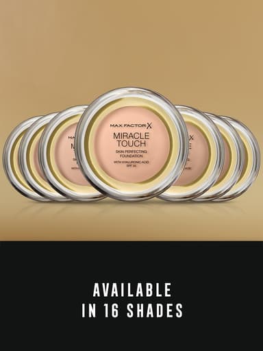 Max Factor Miracle Touch Foundation, New and Improved Formula, SPF 30 and Hyaluronic Acid, 43 Golden Ivory view 3
