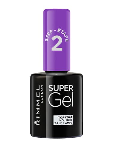 Rimmel Super Gel, Top Coat, Long-Lasting Nail Polish, Glazed Finish, Easy Application, Gel-like Manicure, Chip Resistant, Clean Formula, 12ml view 1