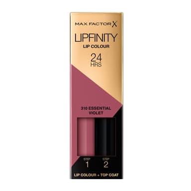 Max Factor Lipfinity Essential Violet, Long-Lasting, Two Step Lipstick, Vibrant Colour, Hydrating, Lasts 24 Hrs, Matte Lip Colour With Glossy Top Coat, 4.2g view 1