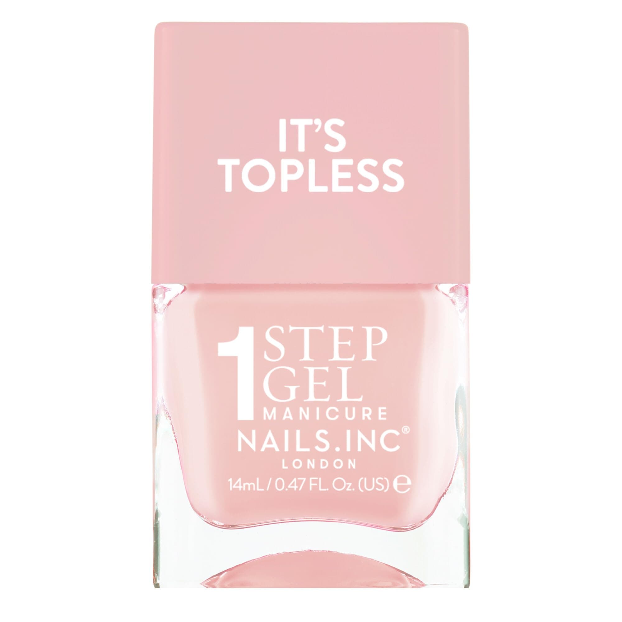 Nails Inc It's Topless Gel-Like Nail Polish, 4-in-1 Base Coat, Treatment, Colour & Top Coat, Long Lasting, Strong, Chip Free Nails, Glossy Salon Quality Manicure, Air Dry Nail Polish, Trinny, 14 ML