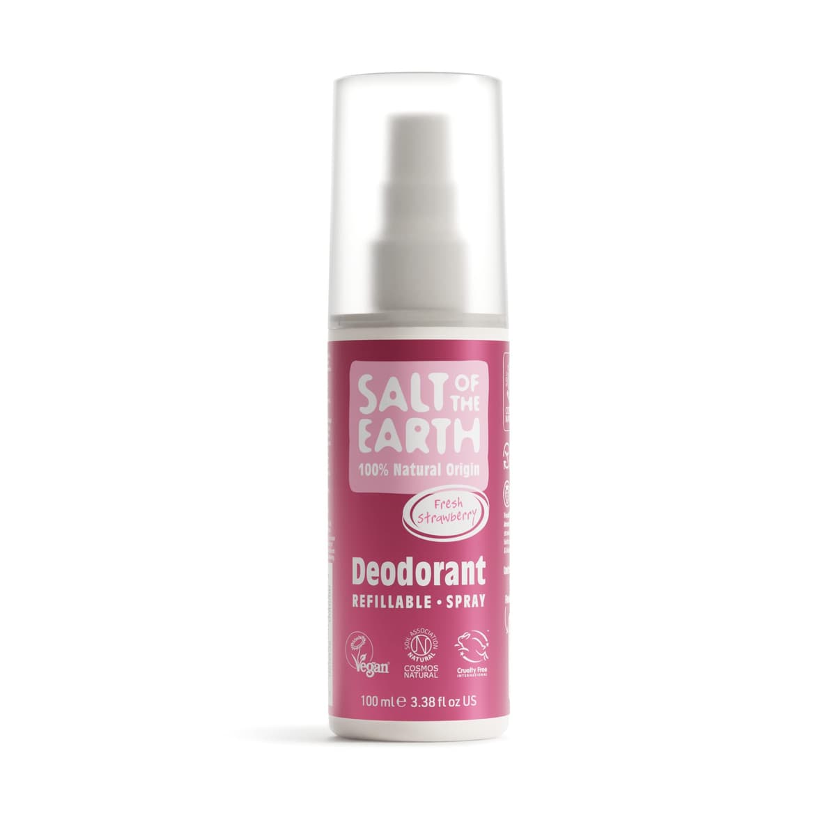 Salt of the Earth - Refillable Natural Deodorant Spray - 100% Natural Origin Ingredients - Fresh Strawberry - Suitable For Women, Men & Kids - Vegan - Smart Refillable Format - 100ml