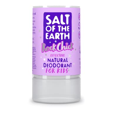 Salt of the Earth - Natural Crystal Deodorant Rock Chick for Kids - Fragrance Free, Vegan Formulas with Long Lasting Protection, Cosmos & Leaping Bunny Approved - 90g view 1