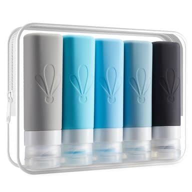 INSFIT Travel Bottles for Toiletries, CAA Approved 90ml Travel Size Toiletries, BPA Free Leak Proof Silicone Containers, Holiday Essentials for Women Travel Essentials for Shampoo with Toiletry Bag view 1