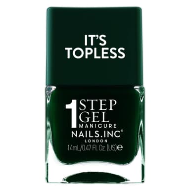 Nails Inc It's Topless Gel-Like Nail Polish, 4-in-1 Base Coat, Treatment, Colour & Top Coat, Long Lasting, Strong, Chip Free Nails, Glossy Salon Quality Manicure, Air Dry Nail Polish, Jasmine, 14 ML view 1