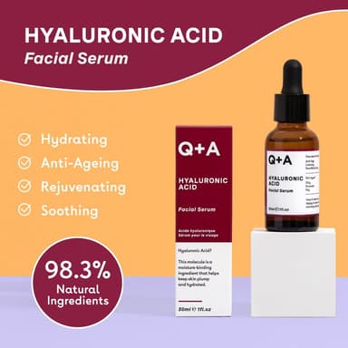 Q+A Hyaluronic Acid Facial Serum (30ml), Natural Hydrating Face Serum, for Plump Skin, Anti Ageing, Fragrance Free, Delivers Deep, Lasting Hydration, Rehydrates and Softens the Skin view 2
