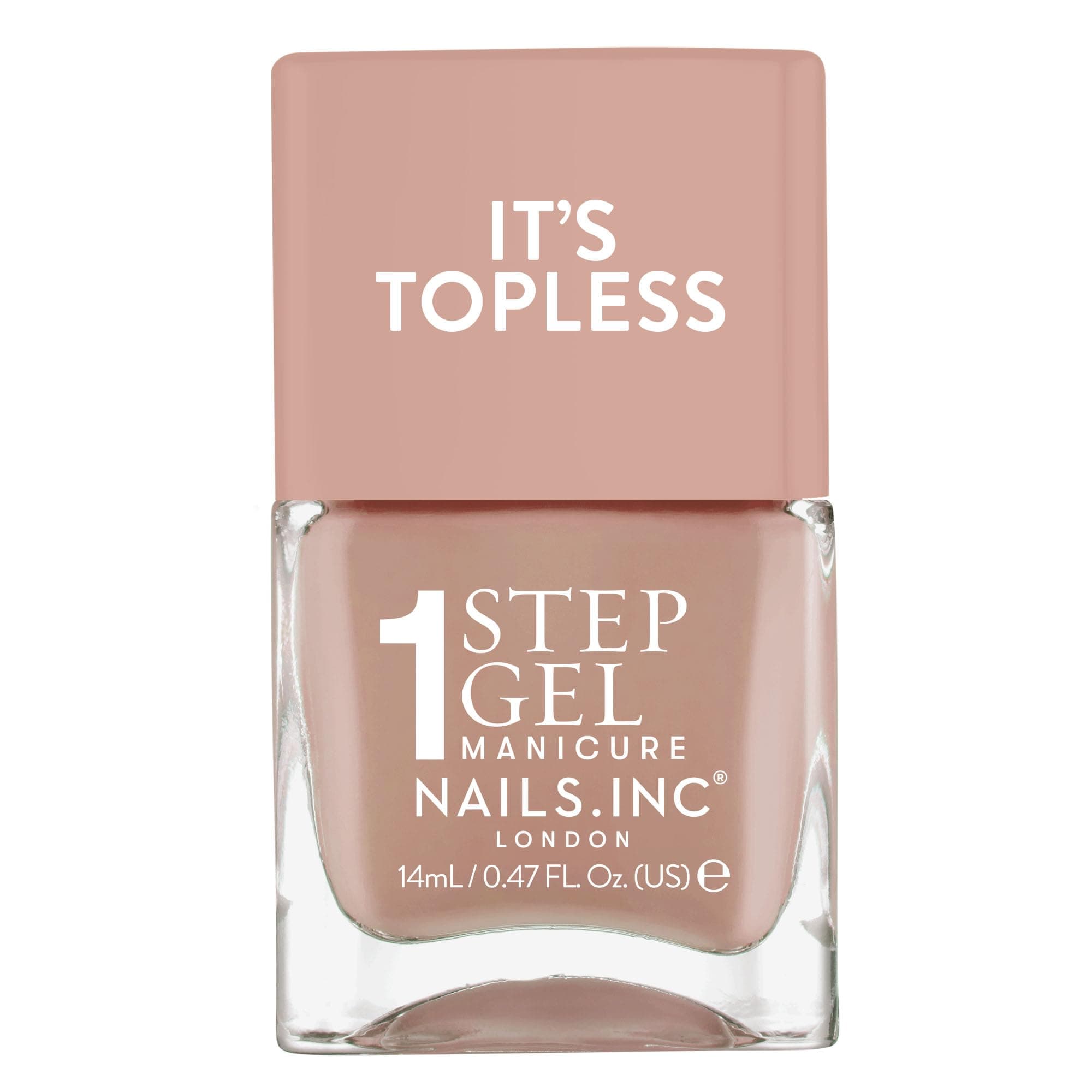 Nails Inc It's Topless Gel-Like Nail Polish, 4-in-1 Base Coat, Treatment, Colour & Top Coat, Long Lasting, Strong, Chip Free Nails, Glossy Salon Quality Manicure, Air Dry Nail Polish, Madison, 14 ML
