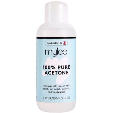 Mylee 100% Pure Acetone (300ml) - Gel Nail Polish Remover – Maximum Strength Professional Soak-Off for UV/LED, Acrylics, Nail Tips & Glue - Made in the UK view 1