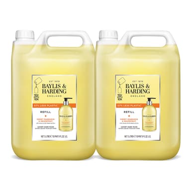 Baylis & Harding Sweet Mandarin & Grapefruit Hand Wash 5 Litre Refill (Pack of 2, total 10 litres) - Vegan Friendly view 1