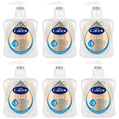 Carex Advanced Care Moisturising Antibacterial Hand Wash, 3x More Moisturisers, Clean & Protect Hands, Bulk Buy, Pack of 6 x 250ml view 1
